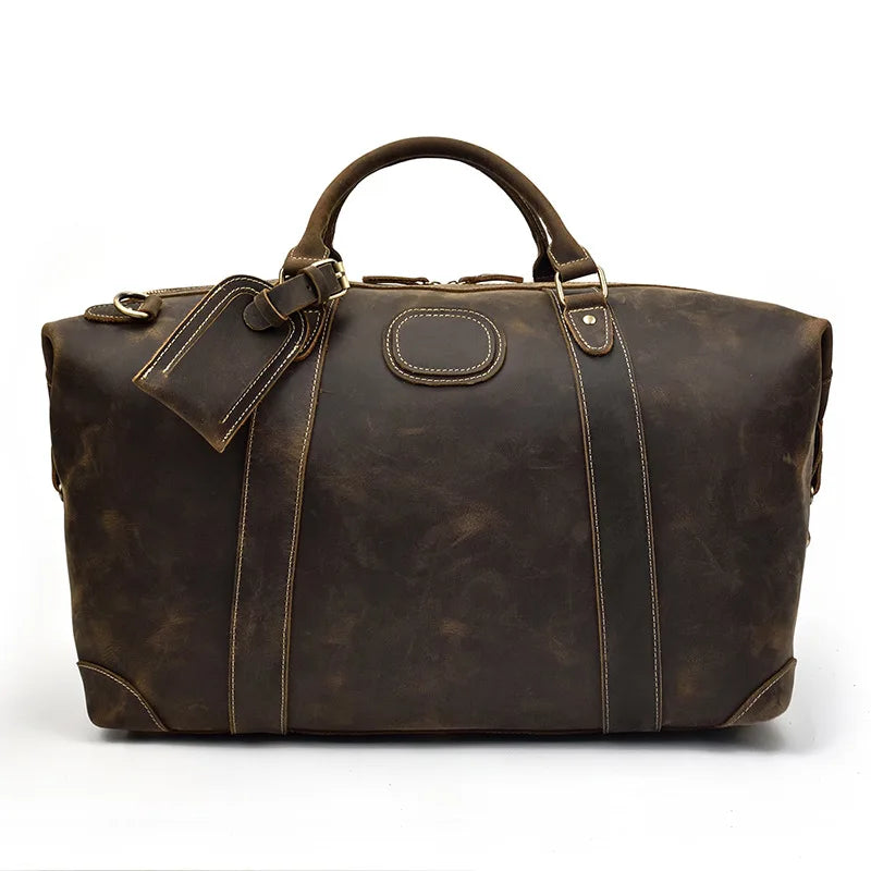 Sac cuir voyage ébène texturé – Image 11