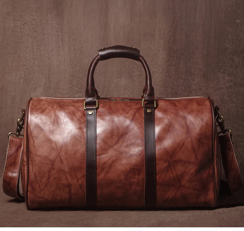 Sac de voyage bandoulière cognac brûlé – Image 8