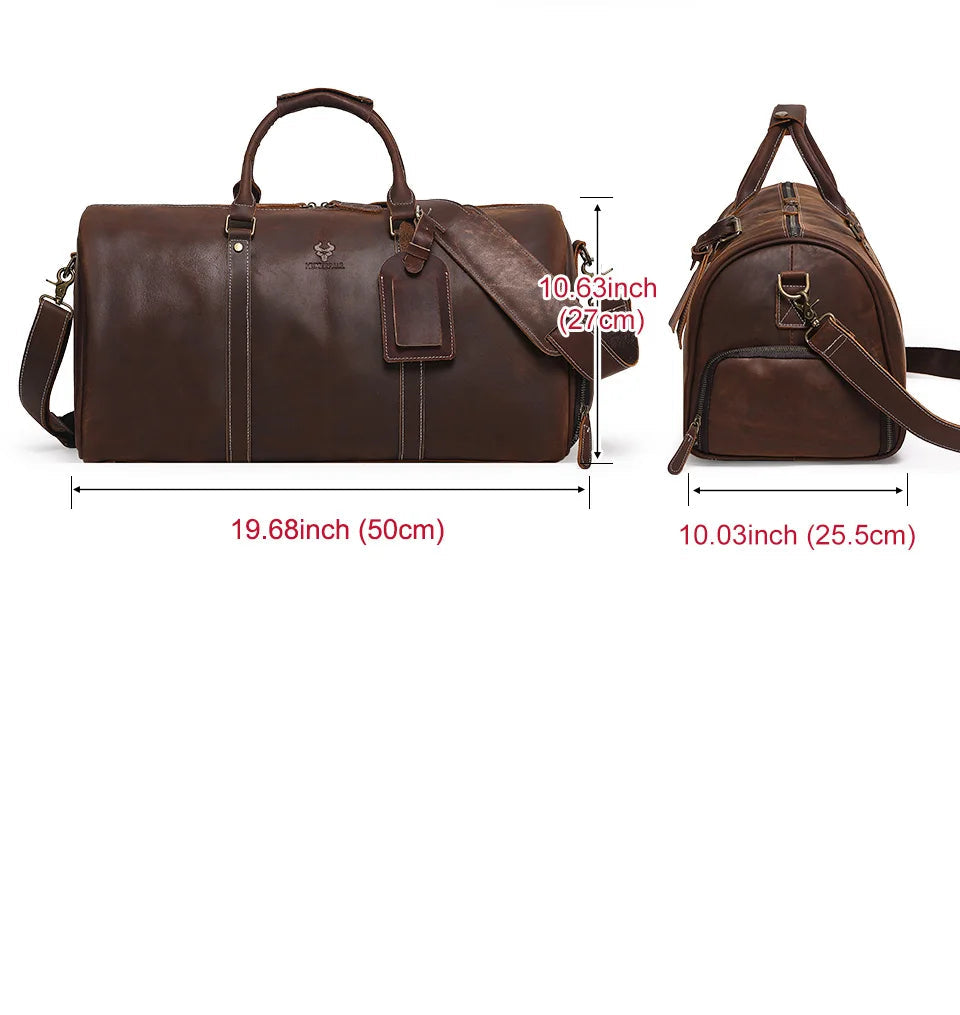Sac de voyage cuir vintage intemporel – Image 5