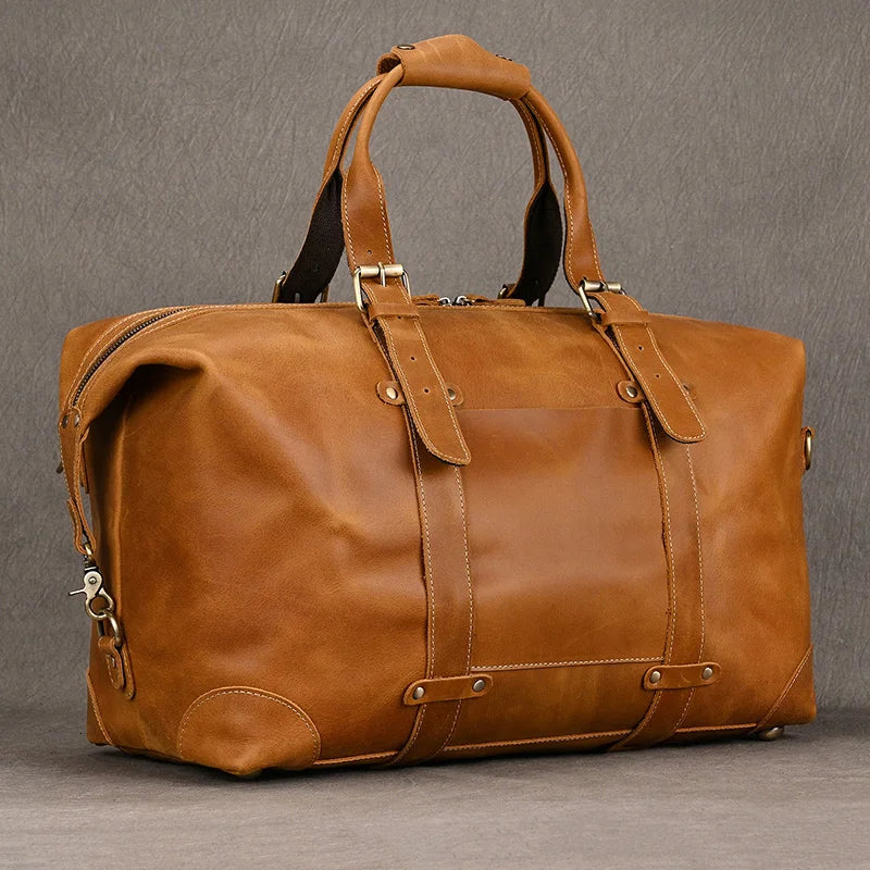 Sac cuir voyage ébène texturé – Image 2