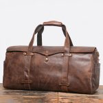 Sac cuir voyage ambré sophistiqué