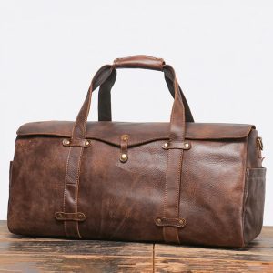 Sac cuir voyage ambré sophistiqué