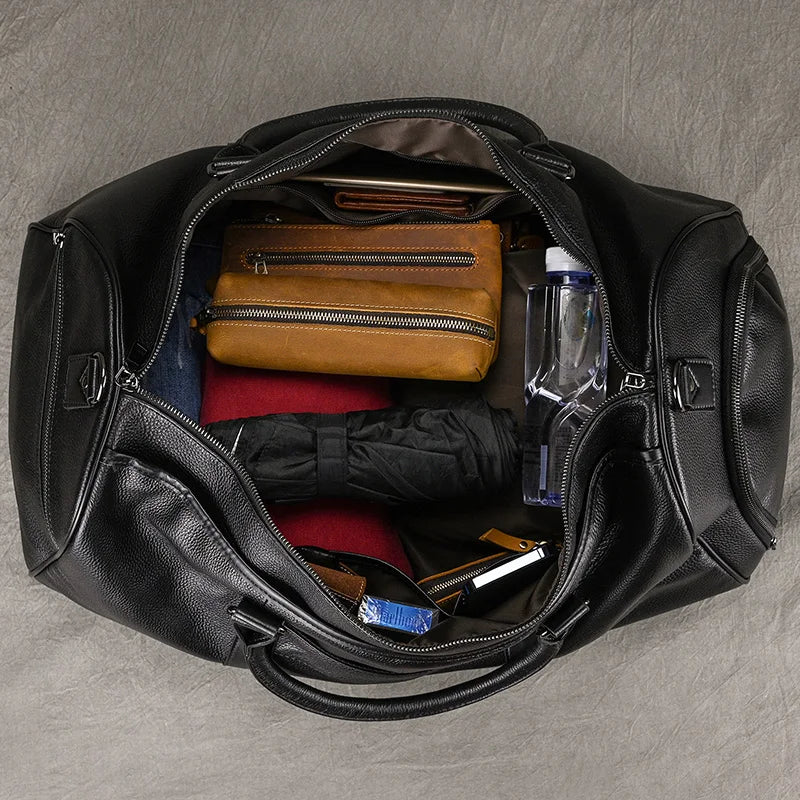 Sac cuir voyage havane racé – Image 5