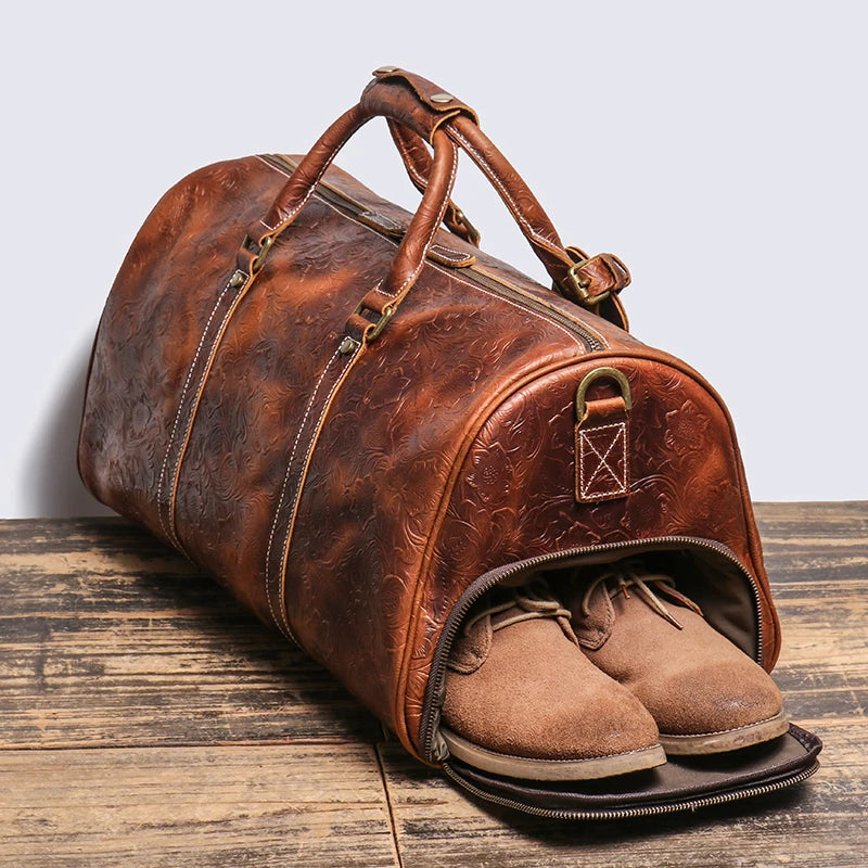 Sac de voyage bandoulière acajou précieux – Image 3