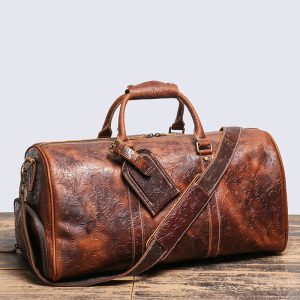 Sac de voyage bandoulière acajou précieux