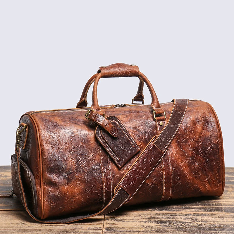 Sac de voyage bandoulière acajou précieux