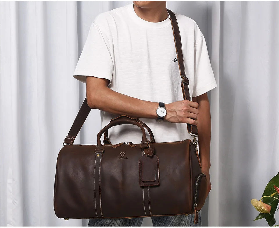 Sac de voyage cuir vintage intemporel – Image 4