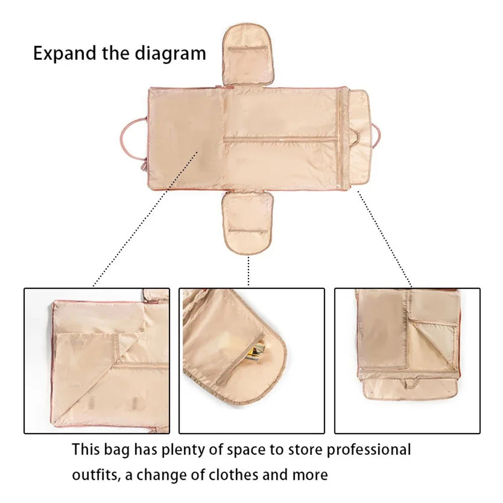 Sac cuir voyage pliable havane profond – Image 9