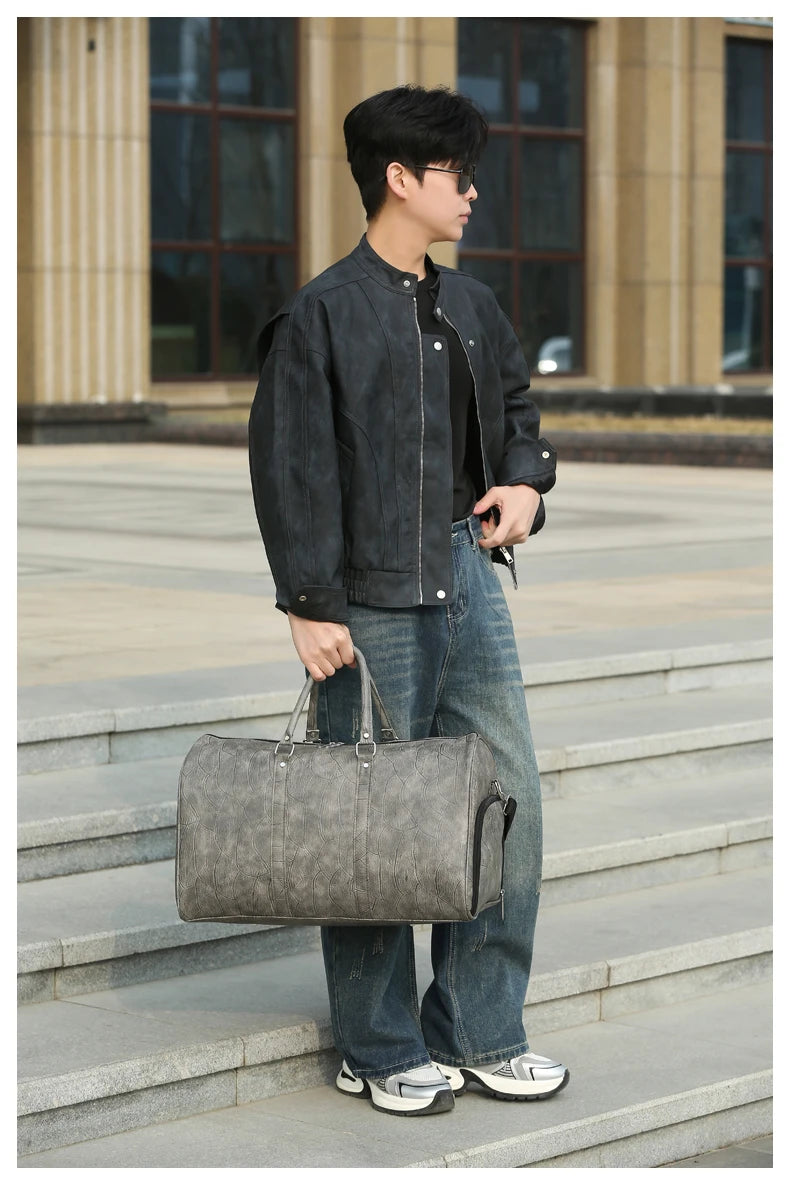 Sac cuir voyage minimaliste profond – Image 4