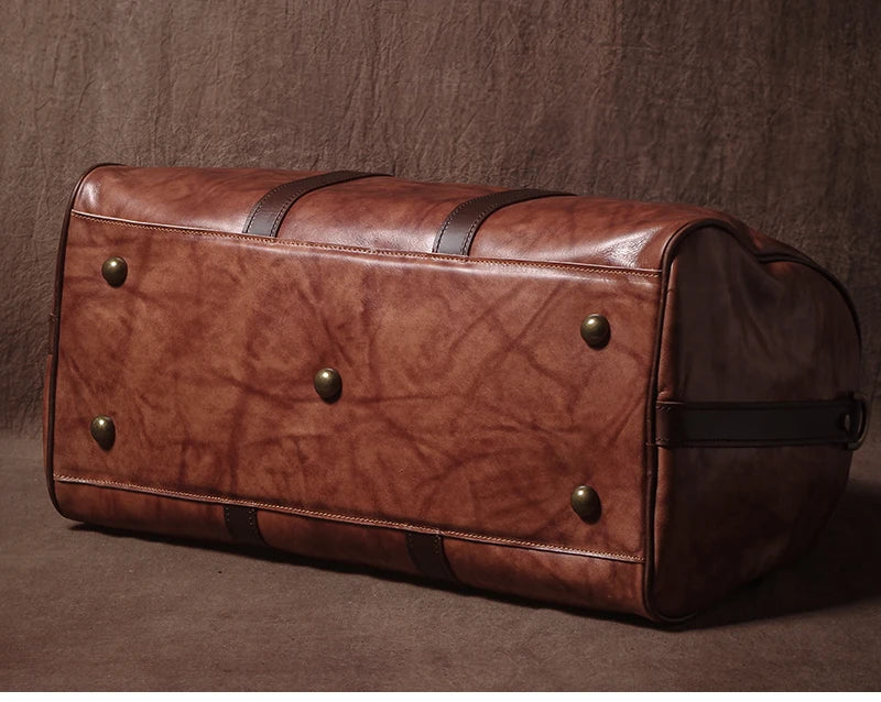 Sac de voyage bandoulière cognac brûlé – Image 10