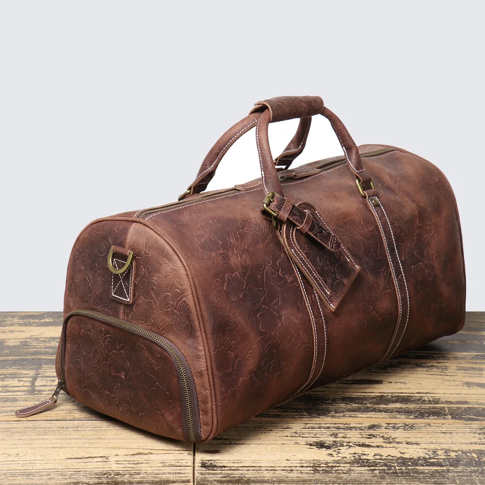 Sac de voyage bandoulière acajou précieux – Image 7