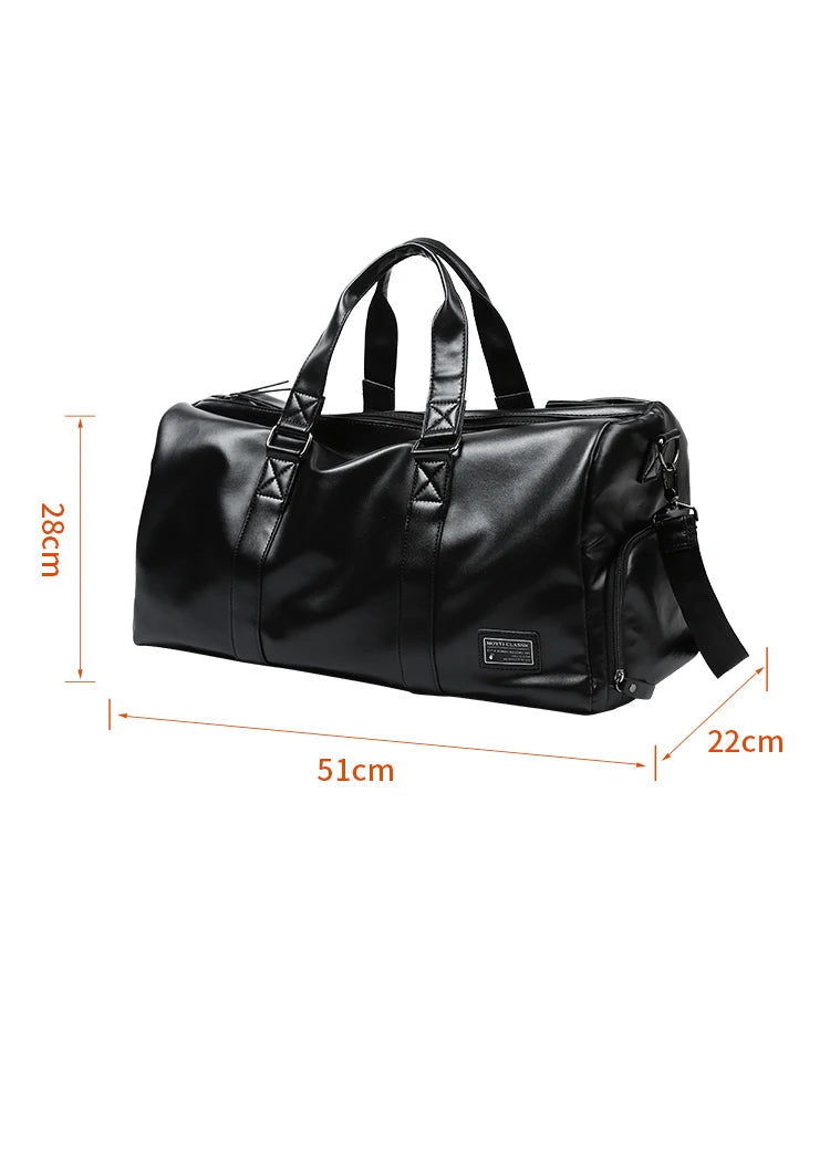Sac cuir voyage cognac patiné – Image 13
