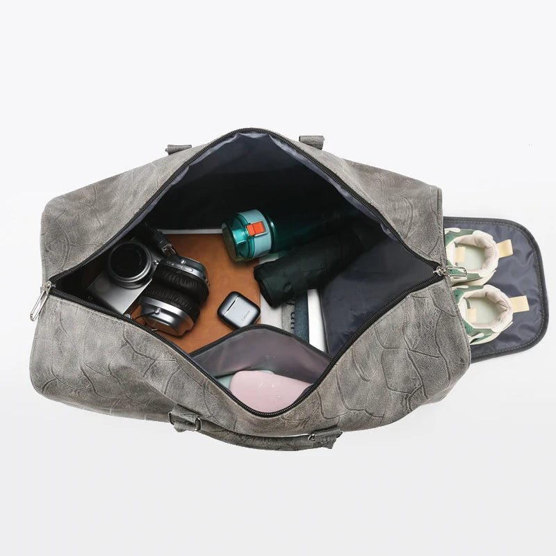 Sac cuir voyage minimaliste profond – Image 3