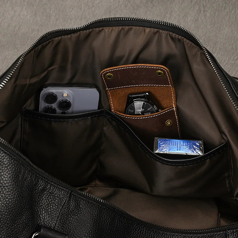 Sac cuir voyage havane racé – Image 29