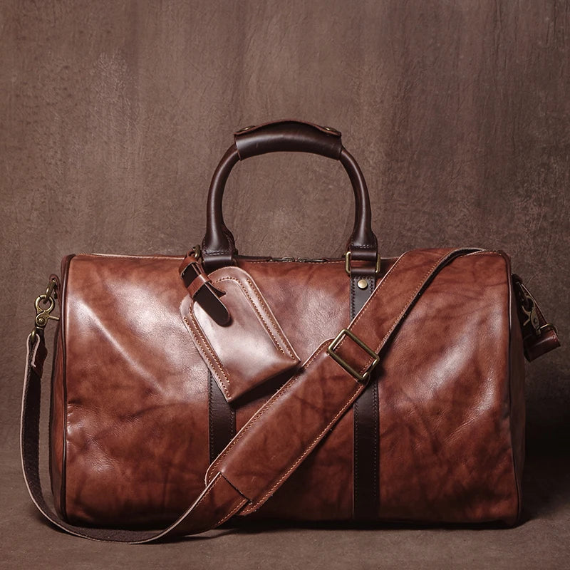 Sac de voyage bandoulière cognac brûlé – Image 16