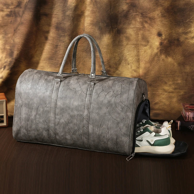 Sac cuir voyage minimaliste profond – Image 2