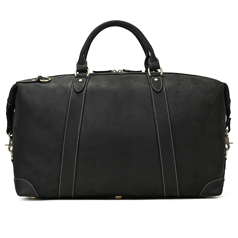 Sac cuir voyage ébène texturé – Image 14