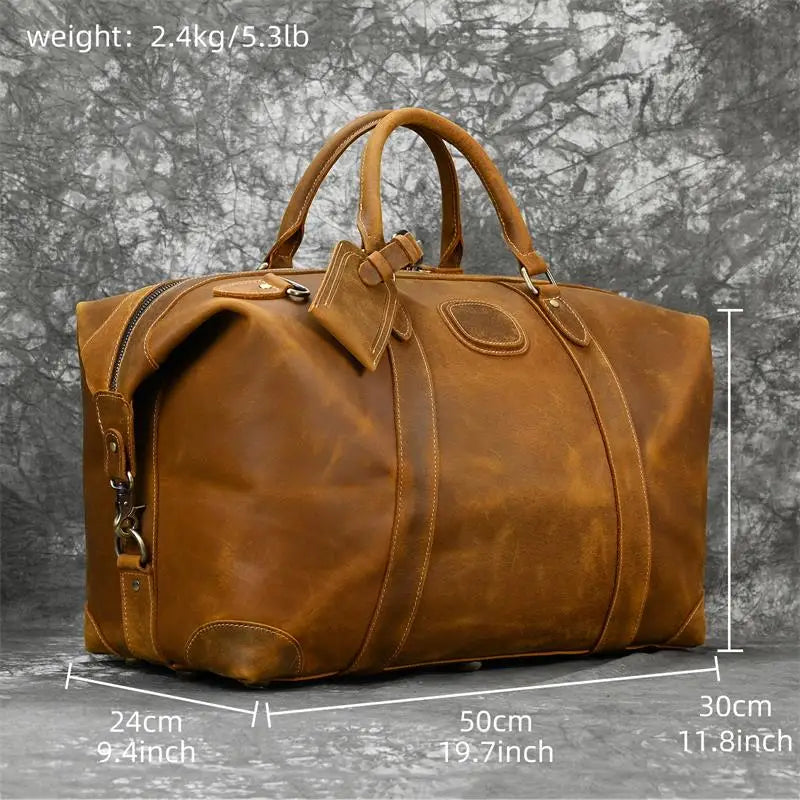 Sac cuir voyage ébène texturé – Image 7