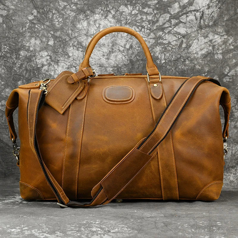 Sac cuir voyage ébène texturé – Image 20