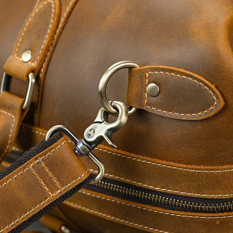 Sac cuir voyage ébène texturé – Image 8