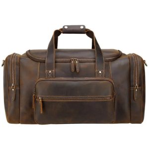 Sac cuir voyage caramel patiné