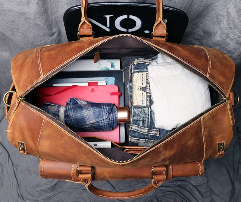 Sac de voyage homme cuir élégant minimal – Image 21