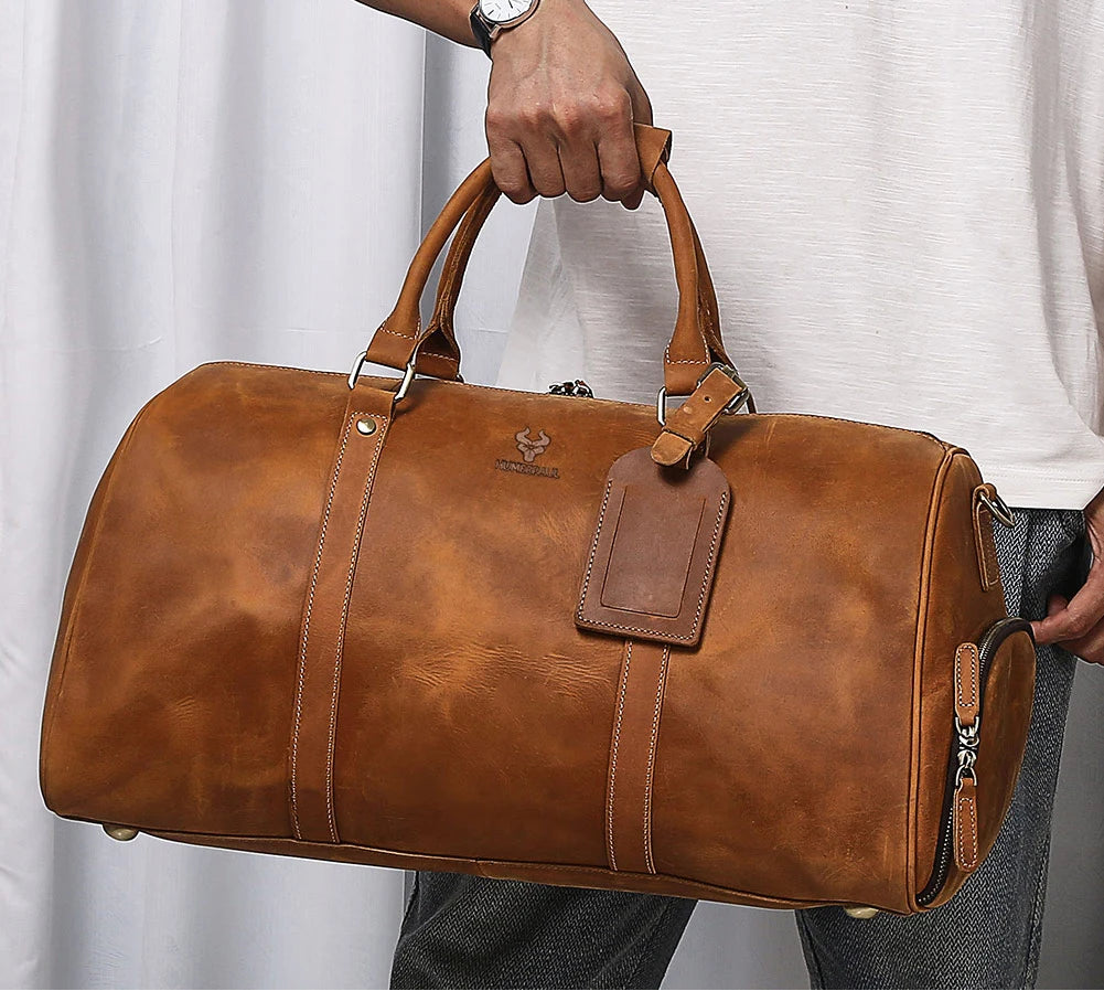 Sac de voyage cuir vintage intemporel – Image 2