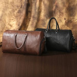 Sac cuir voyage minimaliste profond