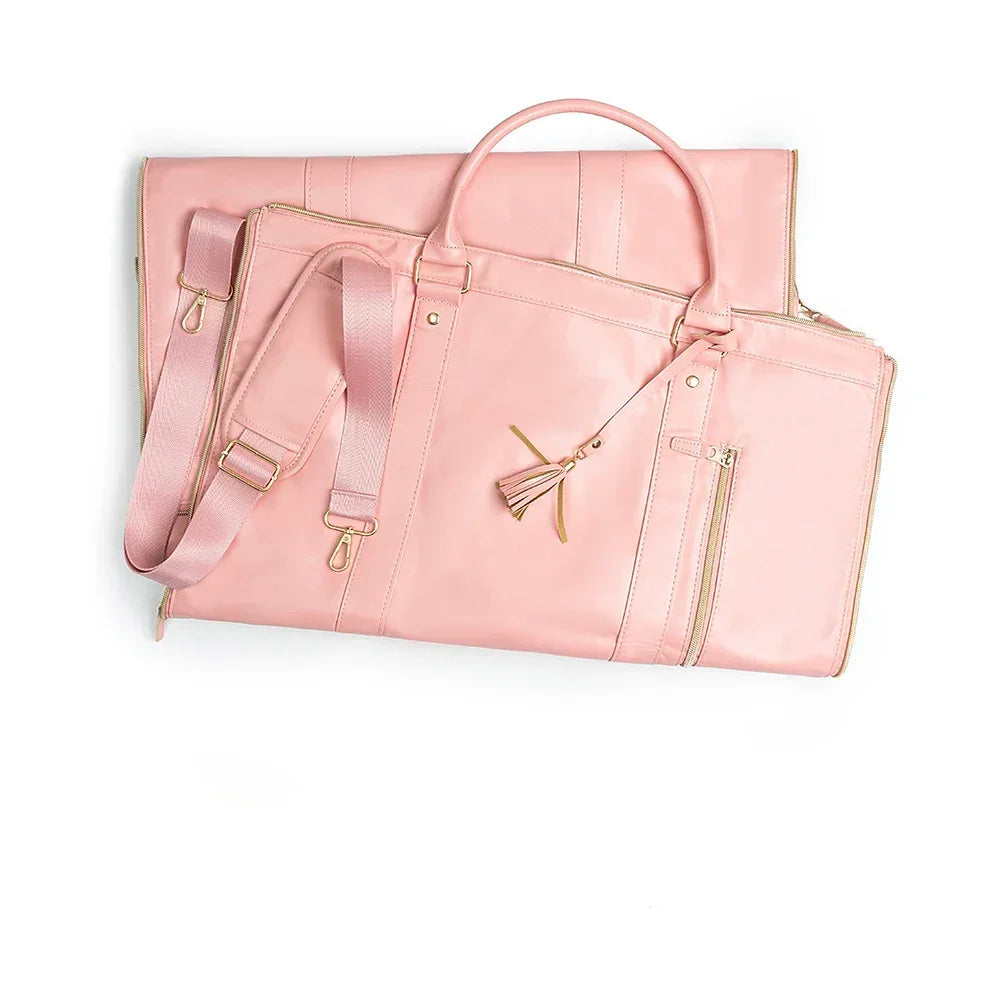 Sac cuir voyage pliable havane profond – Image 10