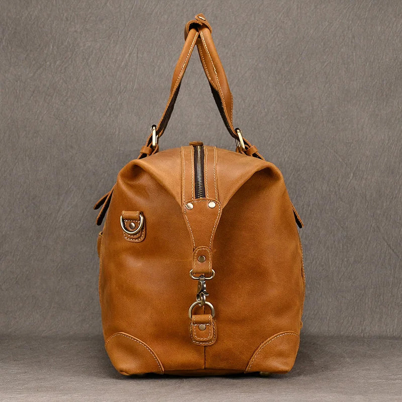 Sac cuir voyage ébène texturé – Image 3