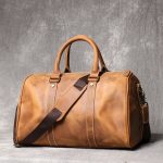Sac cuir voyage brun fumé