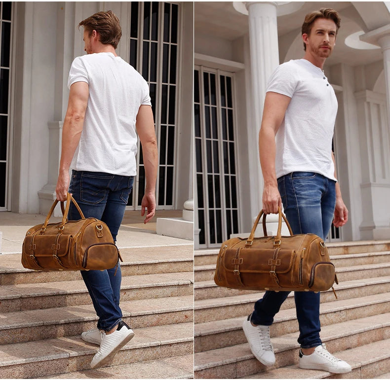 Sac de voyage homme cuir élégant minimal – Image 7