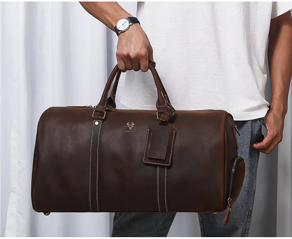 Sac de voyage cuir vintage intemporel – Image 3