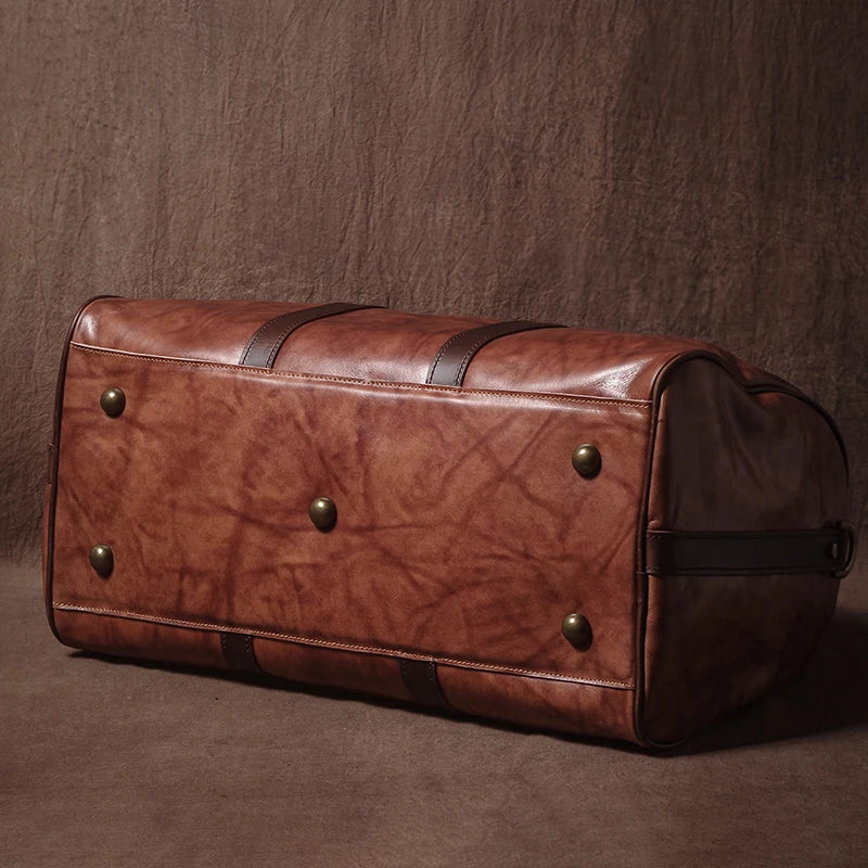 Sac de voyage bandoulière cognac brûlé – Image 4