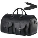 Sac de voyage homme cuir noir profond
