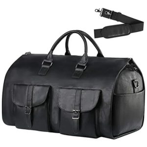 Sac de voyage homme cuir noir profond