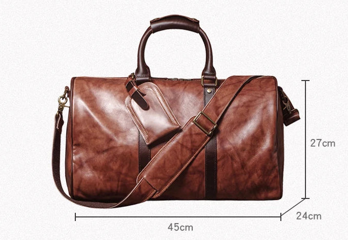 Sac de voyage bandoulière cognac brûlé – Image 7