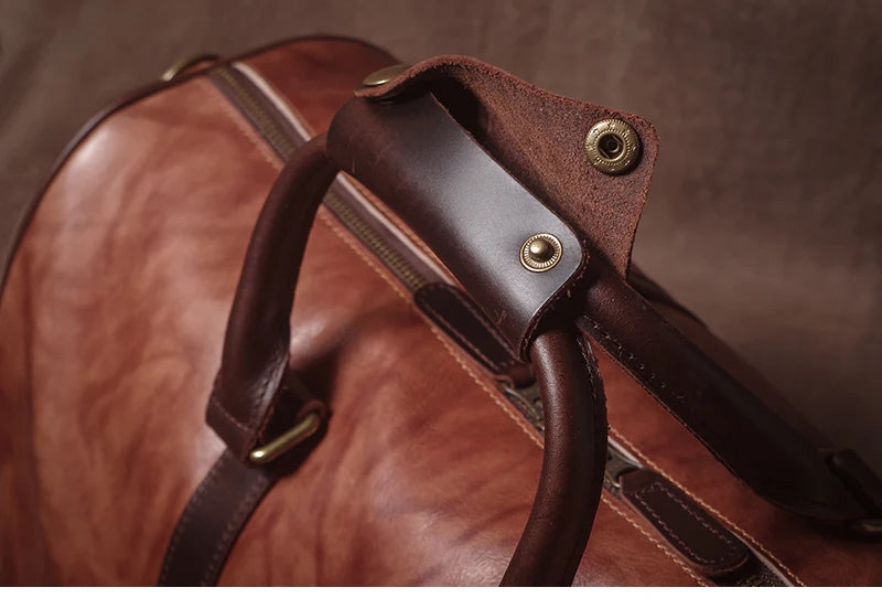 Sac de voyage bandoulière cognac brûlé – Image 11