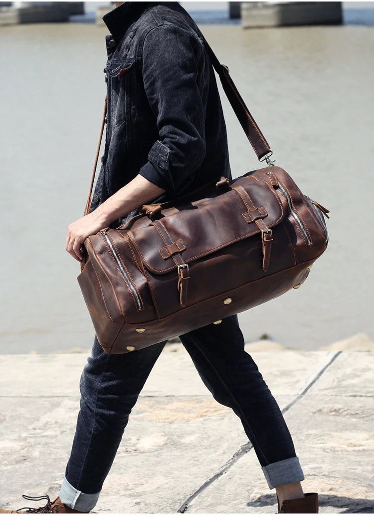 Sac de voyage homme cuir élégant minimal – Image 9